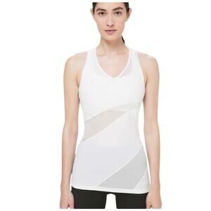 Lululemon Mesh In Motion Racerback, White, Size Small